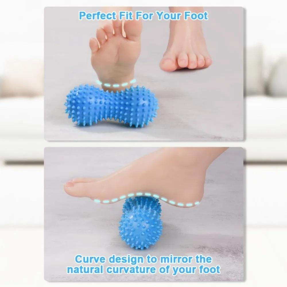 Foot Massager Spiky Ball Peanut Massage Ball Training Muscle Deep Tissue Massage Ball for Back Neck Shoulder Pain Stress Relief