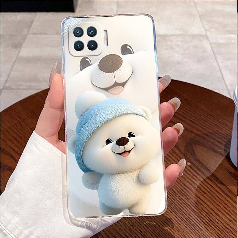 Case For OPPO Reno 4F A73 A93 4G F17 Pro Casing Clear Luxury Cute Love Rabbit Funny Pattern Soft Silicone Phone Case Back Cover