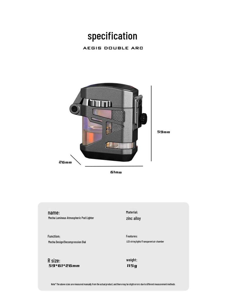 Oupao 921 Windproof Transparent Luminous Mecha Lighter