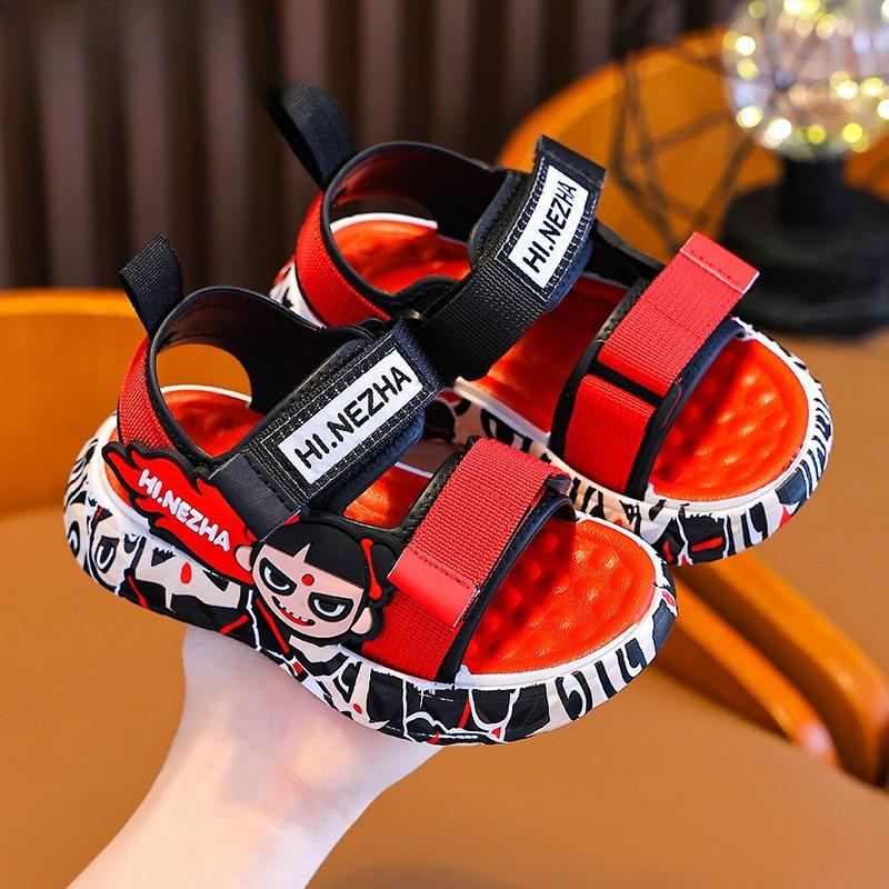 

Velcro Shoes, Anti-slip and Breathable Boys School Girl Beach Sandals for Girls 24 красный
