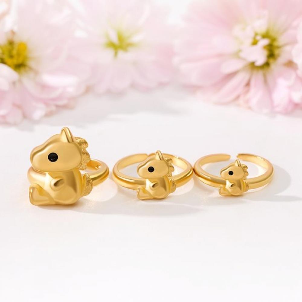 Porti 24k Gold Red Horse Ring 1g