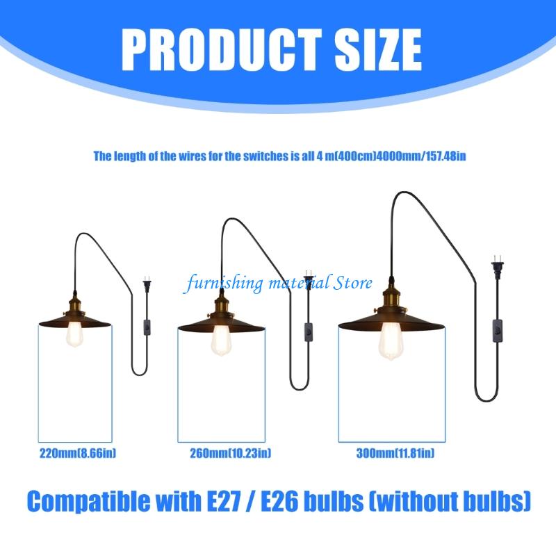 Y5GD Plug in Pendant Light Industrial Hanging Lamp Iron Dome Lights for Living Room, Kitchen, Dining Room Lighting