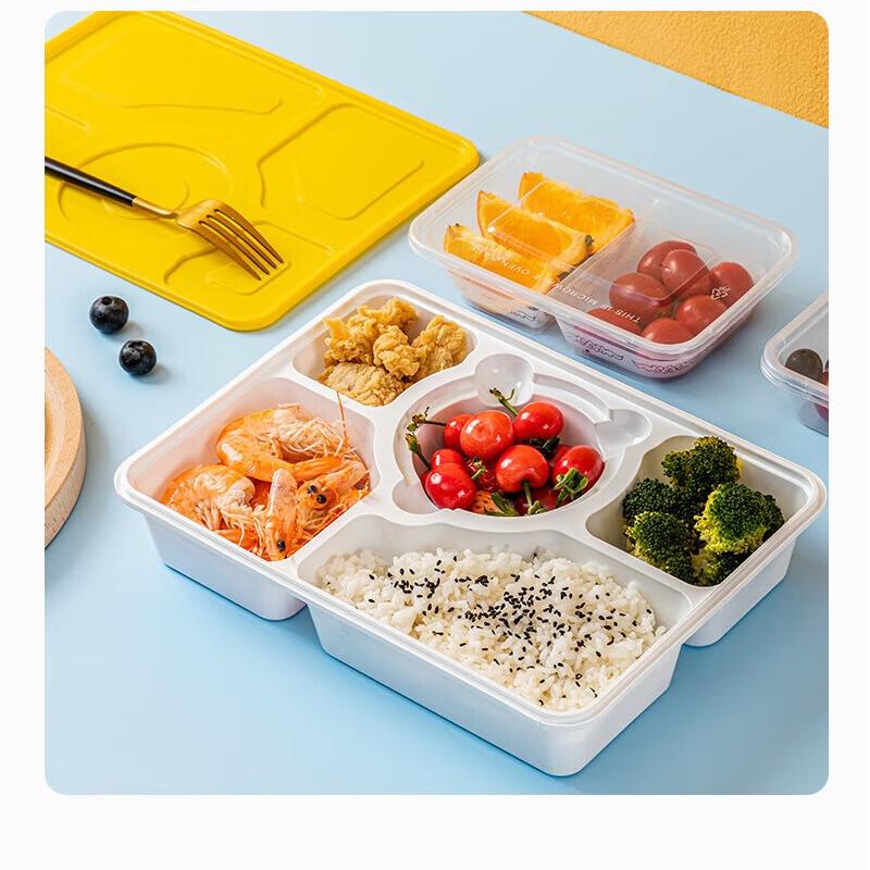 Disposable 6-Compartment Meal Prep Containers