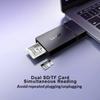 Lexar Dual Slot MicroSD/SD Card Reader Type-A and Type-C,USB 3.2 Gen 1, up to 255MB/s Read, Compatible with Phone Laptop, Desktop