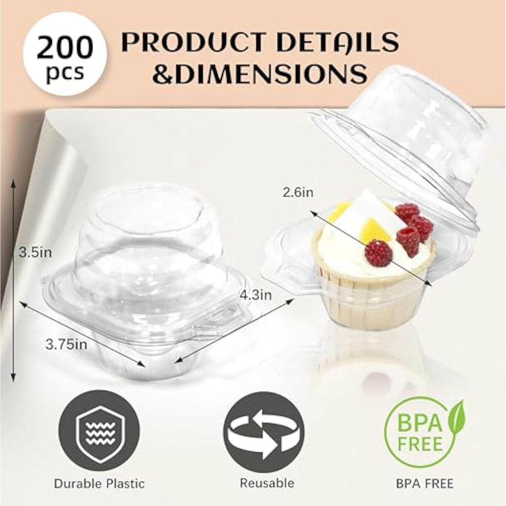 20Pcs Cupcake Packaging Box Clear Dessert Donut Muffin Cake Container Holder Wedding Birthday Party Supplies Christmas Decor