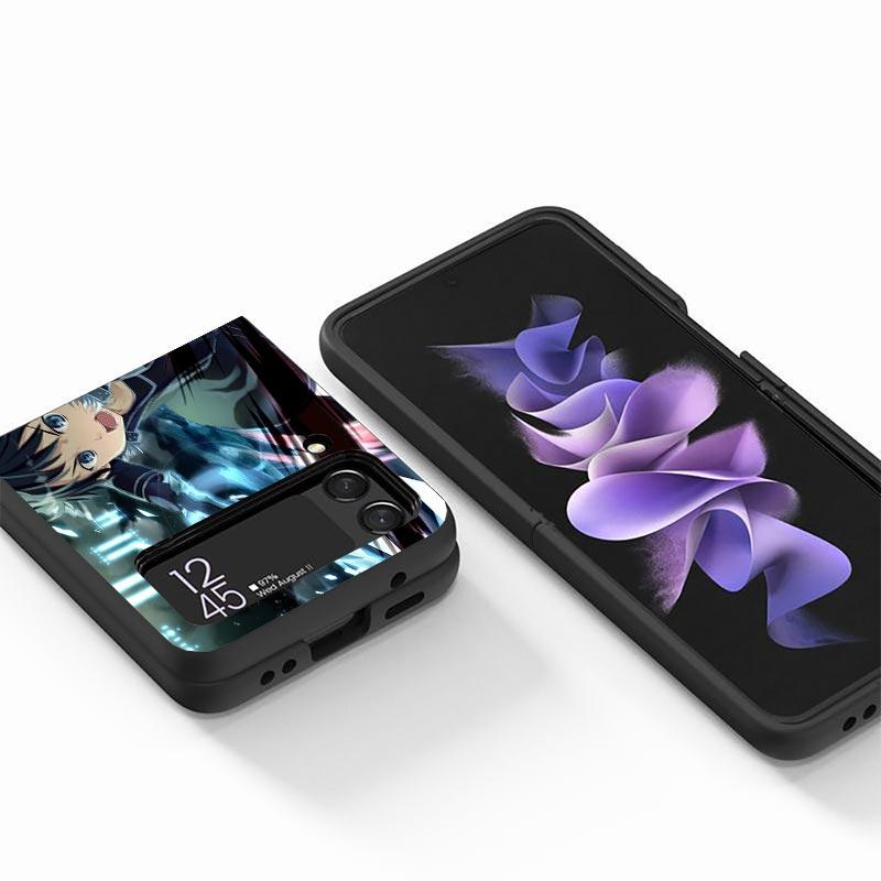 Sword Art Online Anime Z Flip 7 Phnoe Case For Samsung Z Flip 6 5 4 3 5G Galaxy ZFlip7 ZFlip4 ZFlip5 ZFlip6 ZFlip3 Phone Cover 4