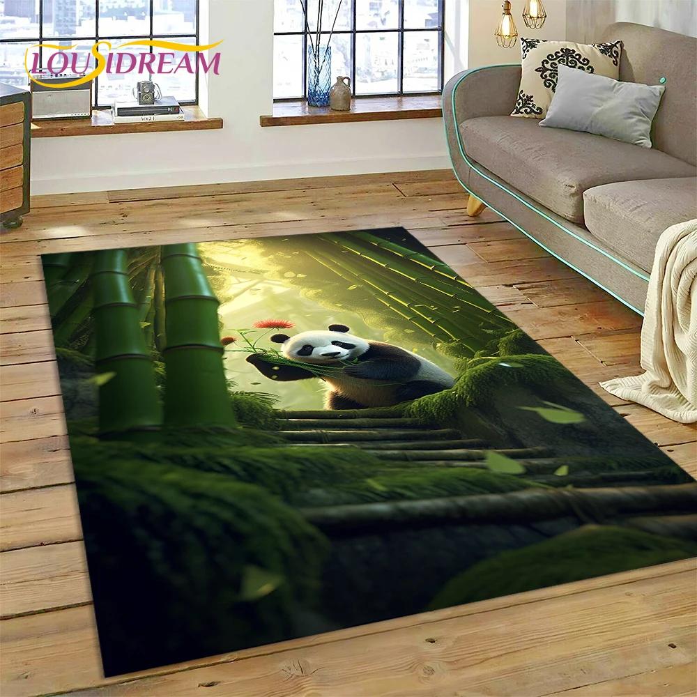 Cartoon Cute Panda Dream Animal 3D Rug Carpet for Living Room Bedroom Decor,Floor Mat Non-slip Decoration for Sofa Doormat Gift