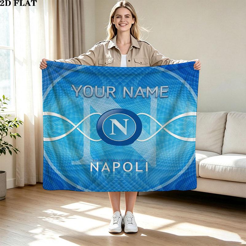 1 Stück SSC Neapel Individuelles Namensmuster Gemustert Flanelldecke Geeignet für Alle Jahreszeiten für Heimdekoration Wärme und Komfort Geschenke Feiertagsgeschenk