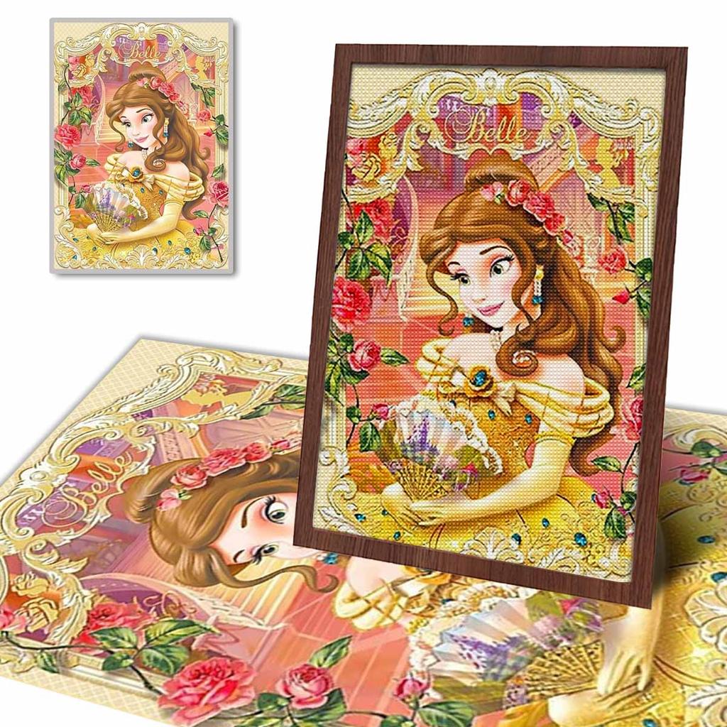 5D Diy Diamond Painting The Fan and The Princess Full Drill Rhinestones Mosaic Embroidery Handmade Products Home Decor Gift