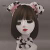 Animal Ear Headband Set 2/3/4Pcs/Set Dog Ears Hair Hoop Adults Kids Plush Cotton Filling Bow Tie Collar Nose Tail Cosplay Costume Christmas Halloween