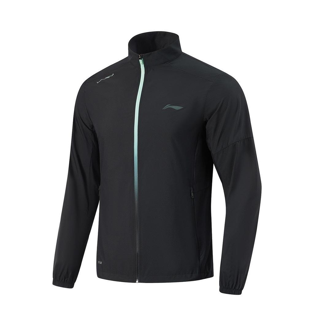 Li Ning Running Series Stand Collar Long Sleeve UV Protection Jacket Men jackets Black AJDU229-1