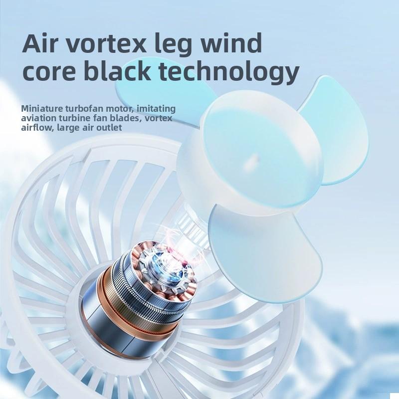 Portable USB Rechargeable Handheld Fan with Digital Display for Desk and Office