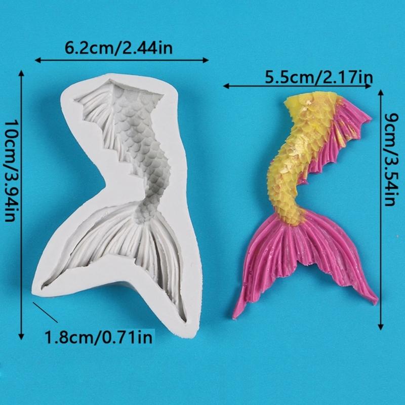 Easy Releasing Mermaids Tail Baking Mold Silicone Baking Supplies Fondant Mooulds Suitable for Cake Decorating Projects