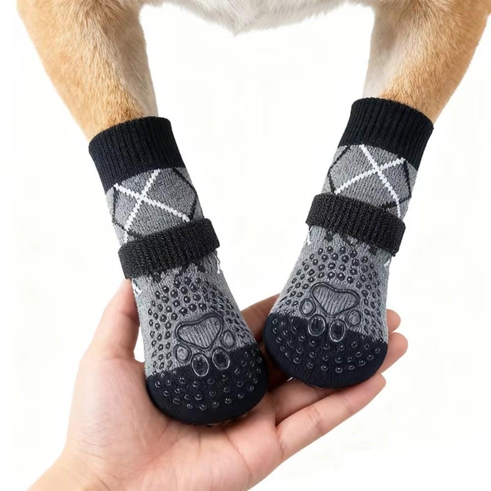 4pcs/lot Paw Protection Pet Dog Socks Adjustable Dog Foot Covers  Small Medium Large Dogs