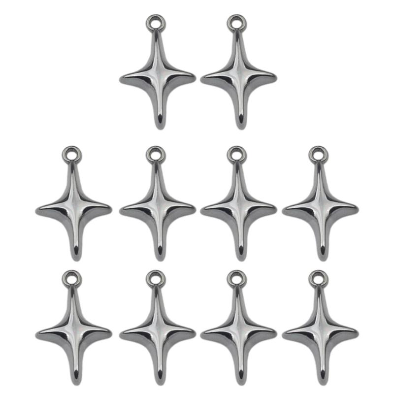 

10pcs Awn Star Charms with Hole for Earrings Bracelet Making Accessories Pendants Necklace Keychain Crafts Diy Jewelry Making чорний