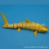 3D Printed Realistic Striped Tiger Shark Model with Movable Joints - Decorative Gift & Puzzle