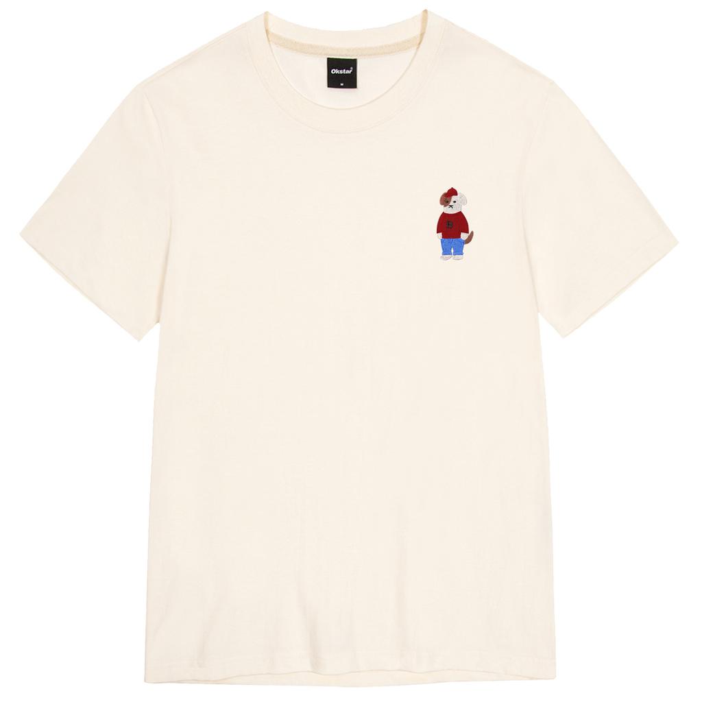 OKSTAR Mini Me Intense Brodog Embroidered Short Sleeve T-Shirt (Type A)
