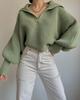 2026 European & American Loose Lantern Sleeve Open Neck Women's Autumn/Winter Pullover Sweater
