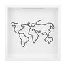 Adventure Archive Box White Frame Ticket Holder Travel Memory Storage Box with Slot Coin Bank Box