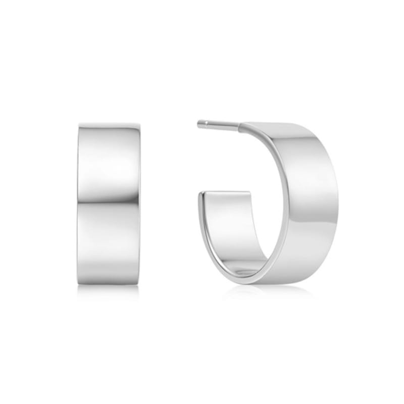 

ANIA HAIE Silver Flat Medium 925 Silver Earrings E062-04H single type