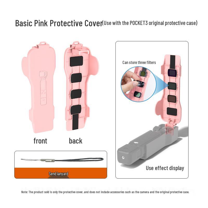 DJI Pocket 3 Protective Case with Magnetic Flip Cover and Screen Plate for Gimbal Camera and Filter Storage.