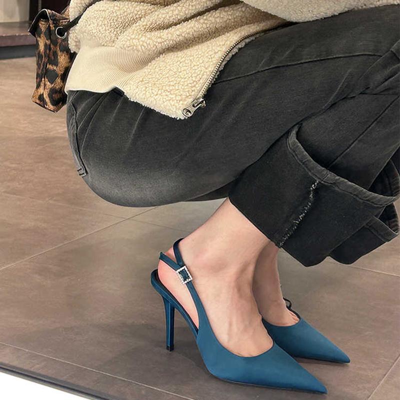 Summer Pointed Toe High Heels Women Sandals Fashion Ankle Strap Party Dress Sandalias Shoes