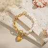 Yori Pearl Romantic Heart Bracelet for Women Temperament Popular Waterproof Retro Classic Stainless Steel Jewelry Gift