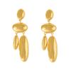 Exaggerated Light Luxury Metal Geometric Earrings for Women Oval Pendant Eardrop Retro Punk Classic Jewelry Gifts