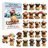 Christmas Pug Cat Horse Corgi Series Acrylic Advent Calendar With 24 Animal Figurines For Festive Decor