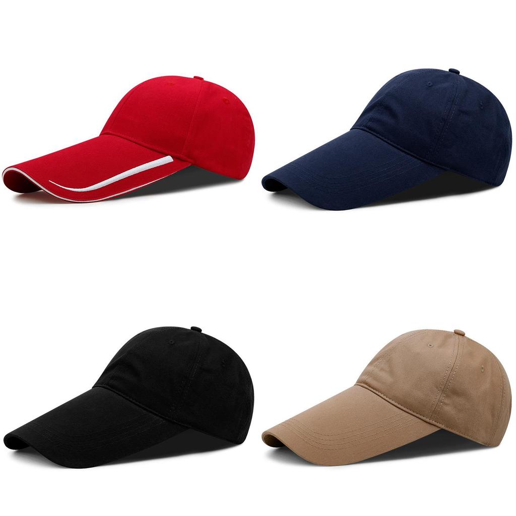 Baseball Cap For Men With Extended Brim Cotton Sunshade Outdoor Sun Protection Casual Style