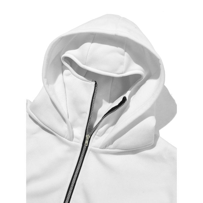 Men's Double Layer Hooded Zip Up Sweatshirt.
