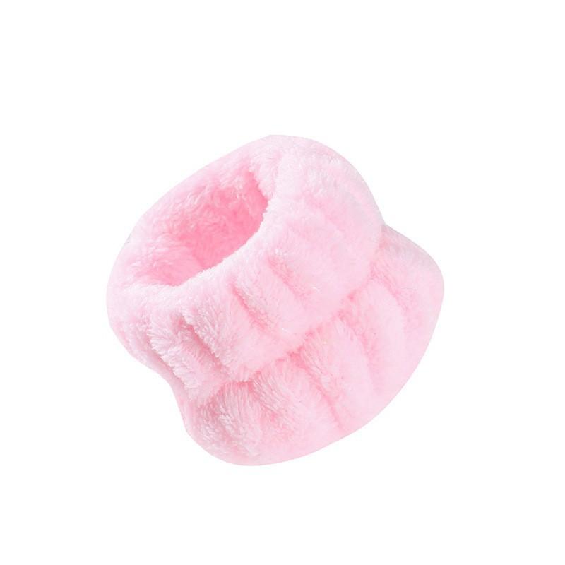 Women Microfiber Wrist Wash Towel Band Wrist Band Scrunchies Washing Face Absorbent Wrist Sweatband Spa Wash Wrist Band розовый
