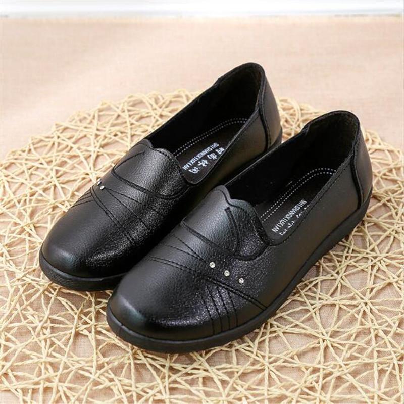 

Мода Весна Осень Мода Женские Плоские Повседневные Одинарные Туфли Комфорт Женские Лоферы Слипоны Обувь для Женщин Среднего и Пожилого Возраста 41