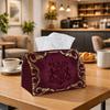 1pc Luxury Baroque Decorative Tissue Box, Ornamental Crest Pattern Perfect for Outdoor Gatherings, Daily Desktop Use, And Suitable for Bedrooms, Livin