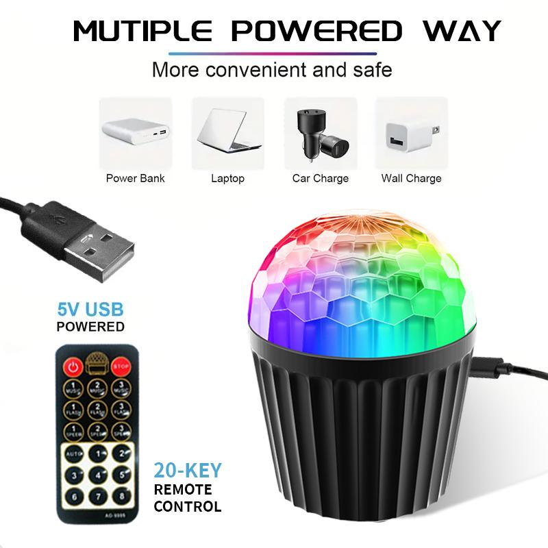 LED Disco Ball Stage Disco Light Rotating Lantern DJ Strobe With Remote Control RGB Christmas Gift Party Club Decoration