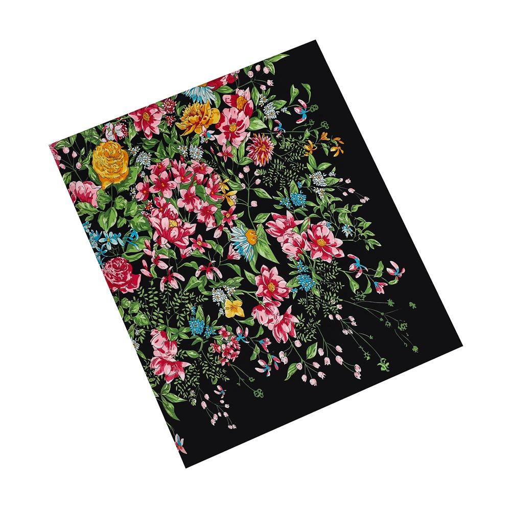 130*130Cm 100% Twill Silk Shawl Scarf Women Luxury Floral Print Square Scarves Bandana Wraps Femme Fourlard Echarpes Stoles