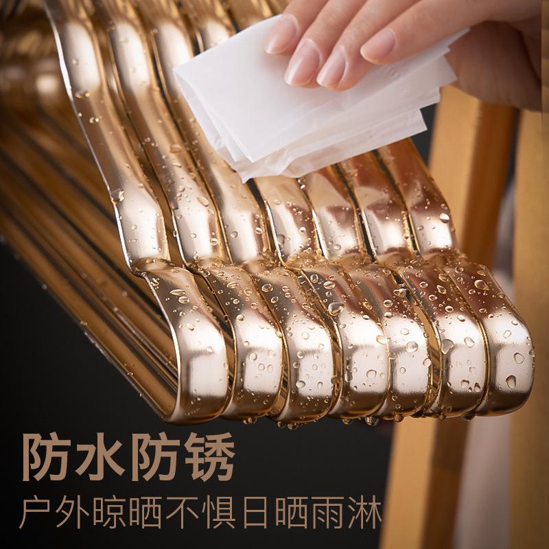 Space Aluminum Alloy Hanger Household Clothes Non-Marking Anti-Shoulder Angle Light Luxury Stainless Steel Hanging Support Matching Drying Rack