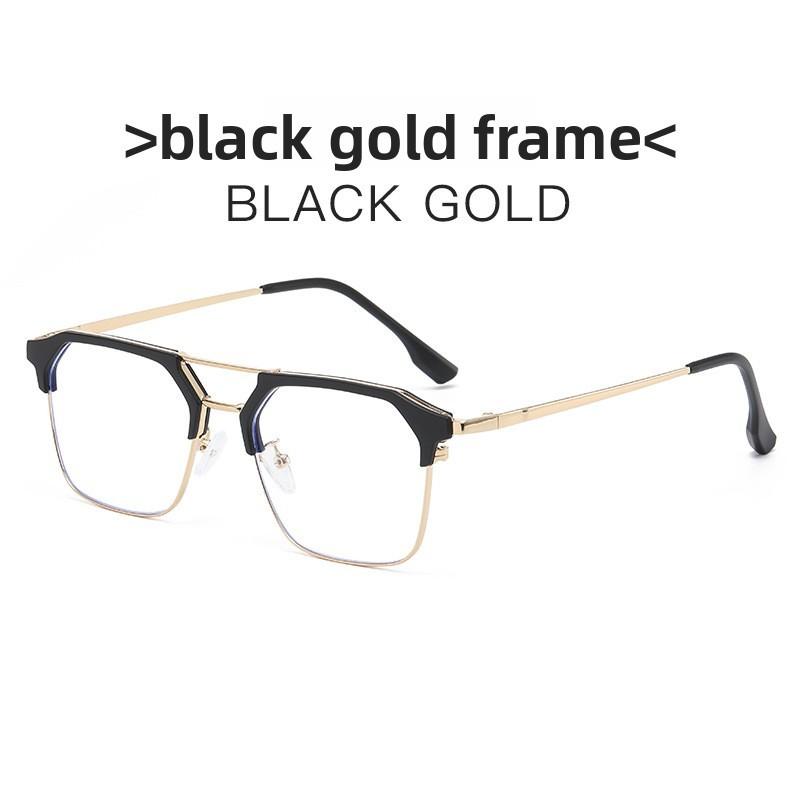 Retro Metal Double Beam Blue Light Blocking Flat Glasses For Men And Women