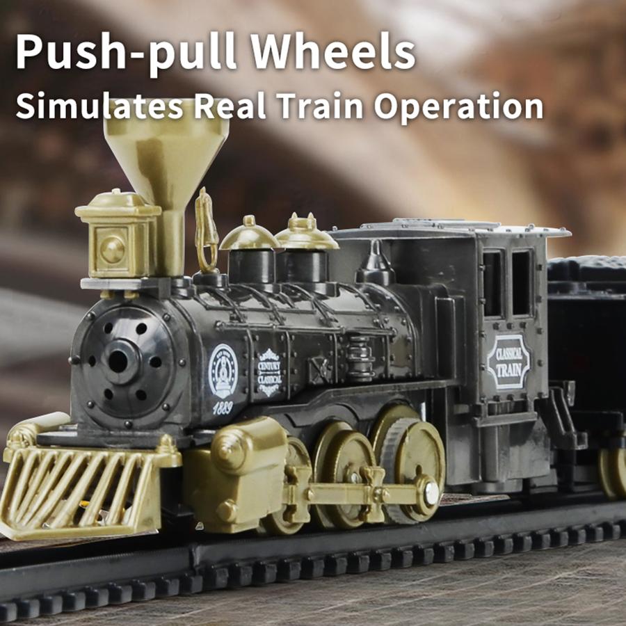car Real electric classic train DIY puzzle assembly track train model children's toy