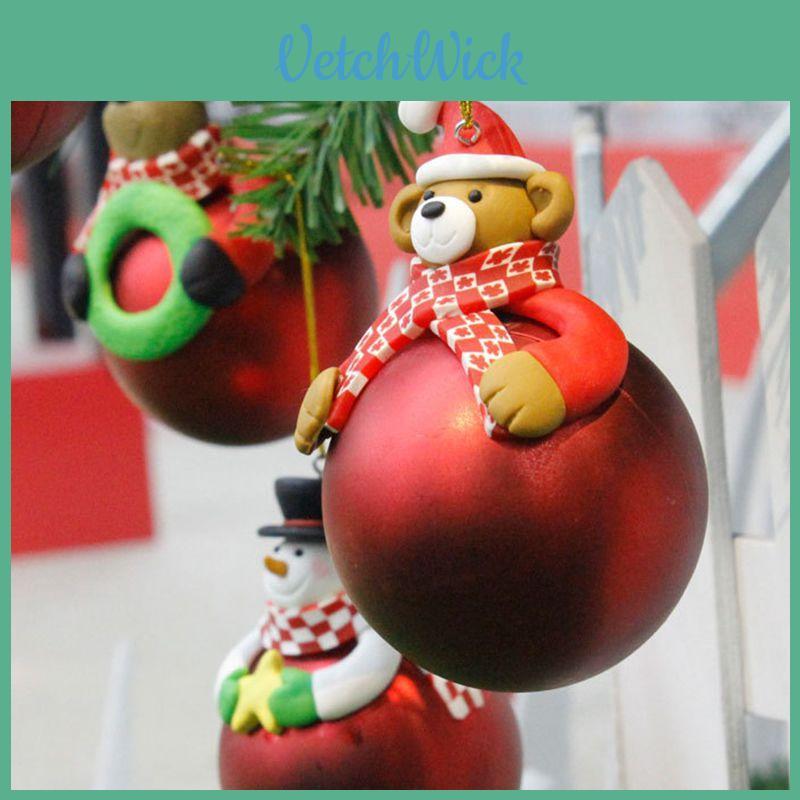 Premium Quality Christmas Tree Hanging Bear Santa Claus Snowman Ball Decor Ornament For Festive Home Charm