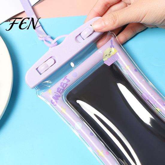 Clear Waterproof Phone Case Cute Pouch with Floating Airbag And Lanyard, PVC Cellphone Dry Bag for Swimming Beach Hot Springs Pool, Sensitive