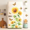 New Sunflower Butterfly Wall Sticker Bedroom Living Room Home Background Decoration Removable Sticker Self Sticker