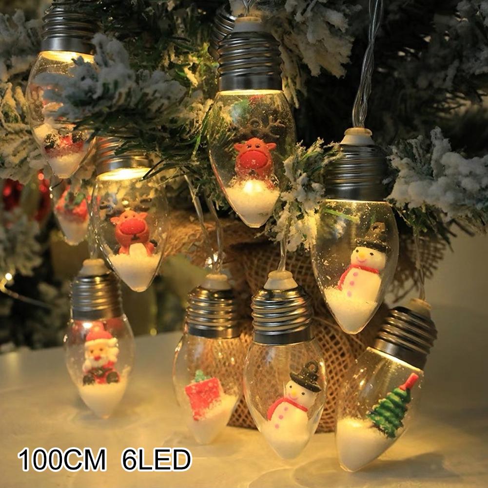 

6/30 LEDS Christmas Bulbs String Lights Battery Powered Fairy Atmosphere Lights For Christmas Xmas Tree Holidays Decoration