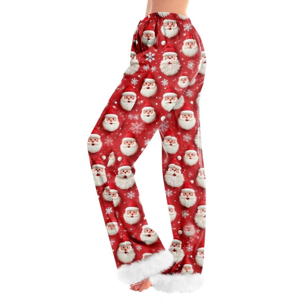 Women's Fashionable Casual Pants, Christmas  Print Pants