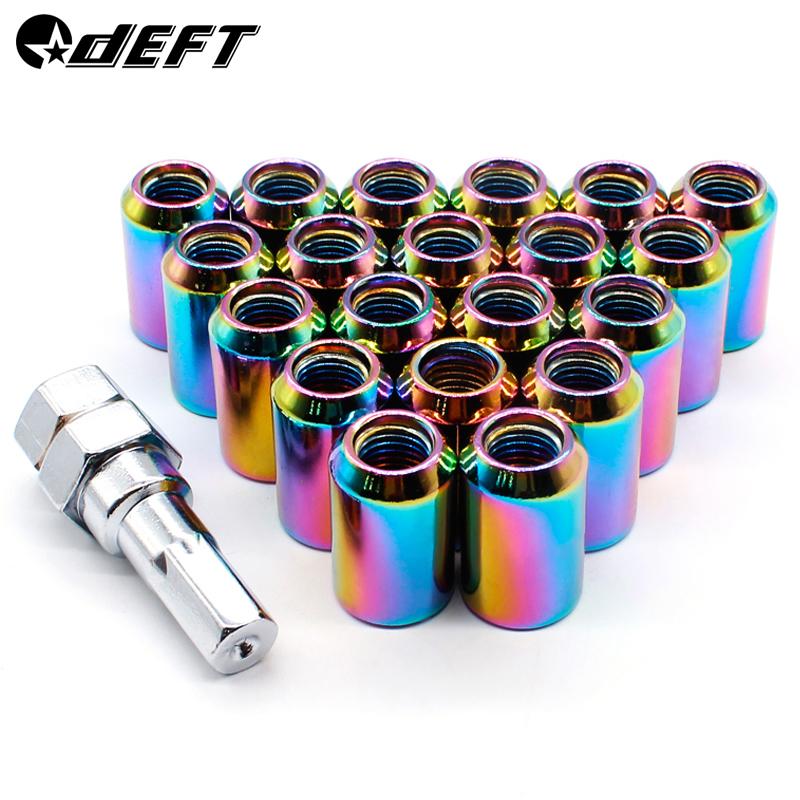 DEFT M12x1.5 Racing Wheel Lug Nuts 20 Pcs Racing Car Steel Wheel Extended Nuts Stainless Steel Car Wheel Rims Lug Nuts