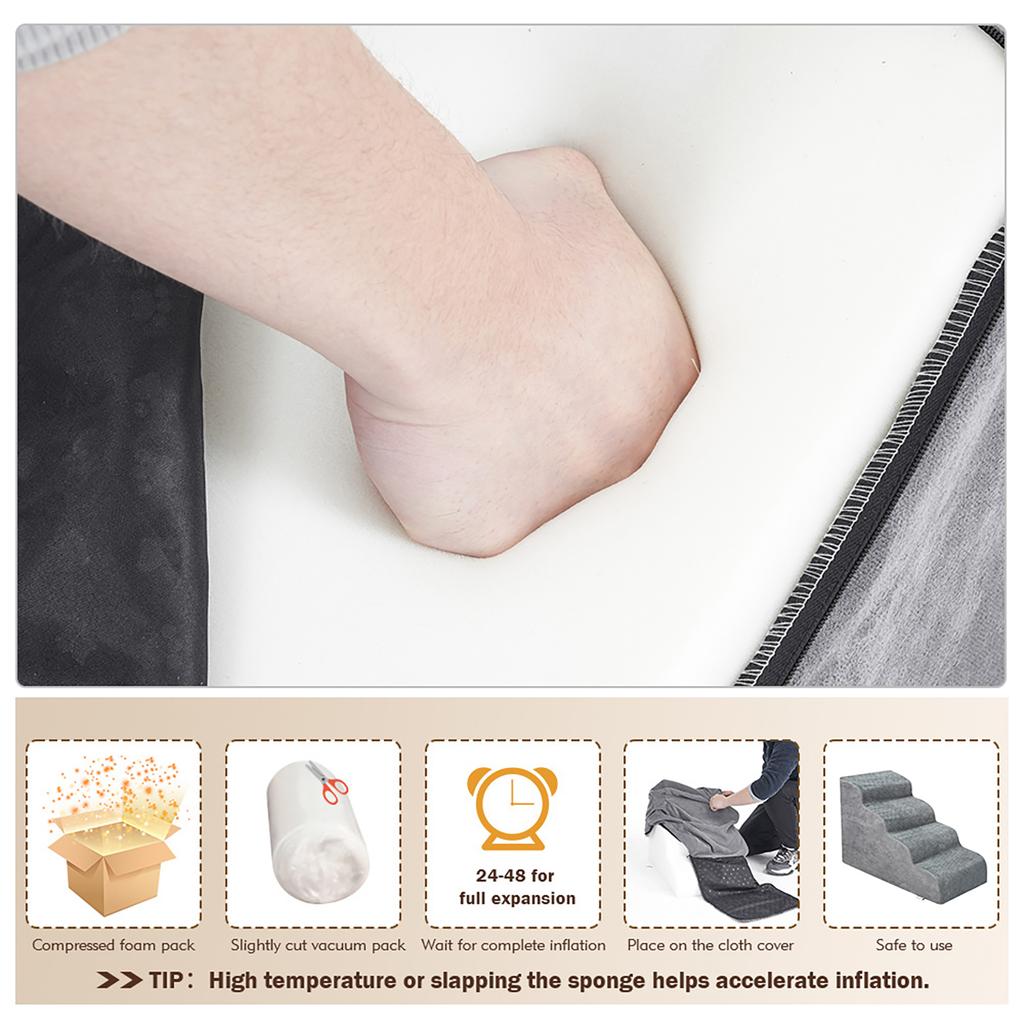 Dog Stairs Non Slip Pet Ramp Stairs Dog Ramp for Bed Pet Dog Steps 4 Tiers Training Stairs Removable and Washable