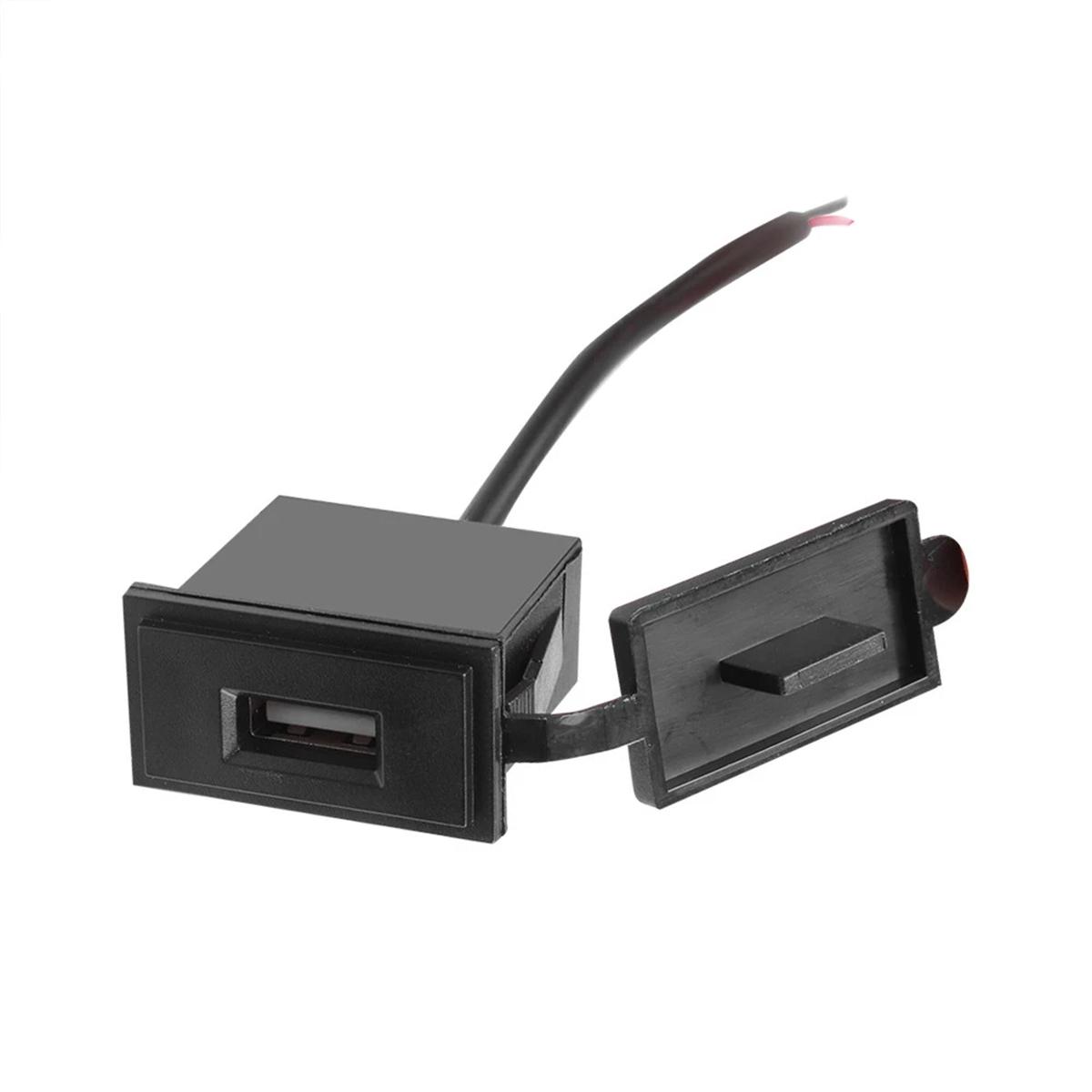 

Водонепроницаемый 12 В/24 В одиночный USB-разъем для автомобильного зарядного устройства 5 В 2,4 А адаптер питания квадратной формы для мотоцикла RV чёрный