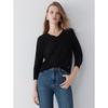 ELLE 100% Sheep Wool Seamless V-Neck Knit Sweater
