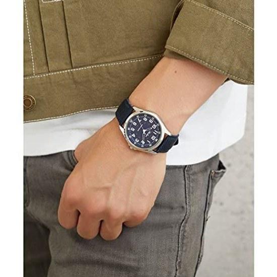 Reloj de pulsera Citizen QQ impermeable ligero para uso diario resistente al agua esfera fácil de leer para hombre azul marino elegante reloj analógico QB38-315