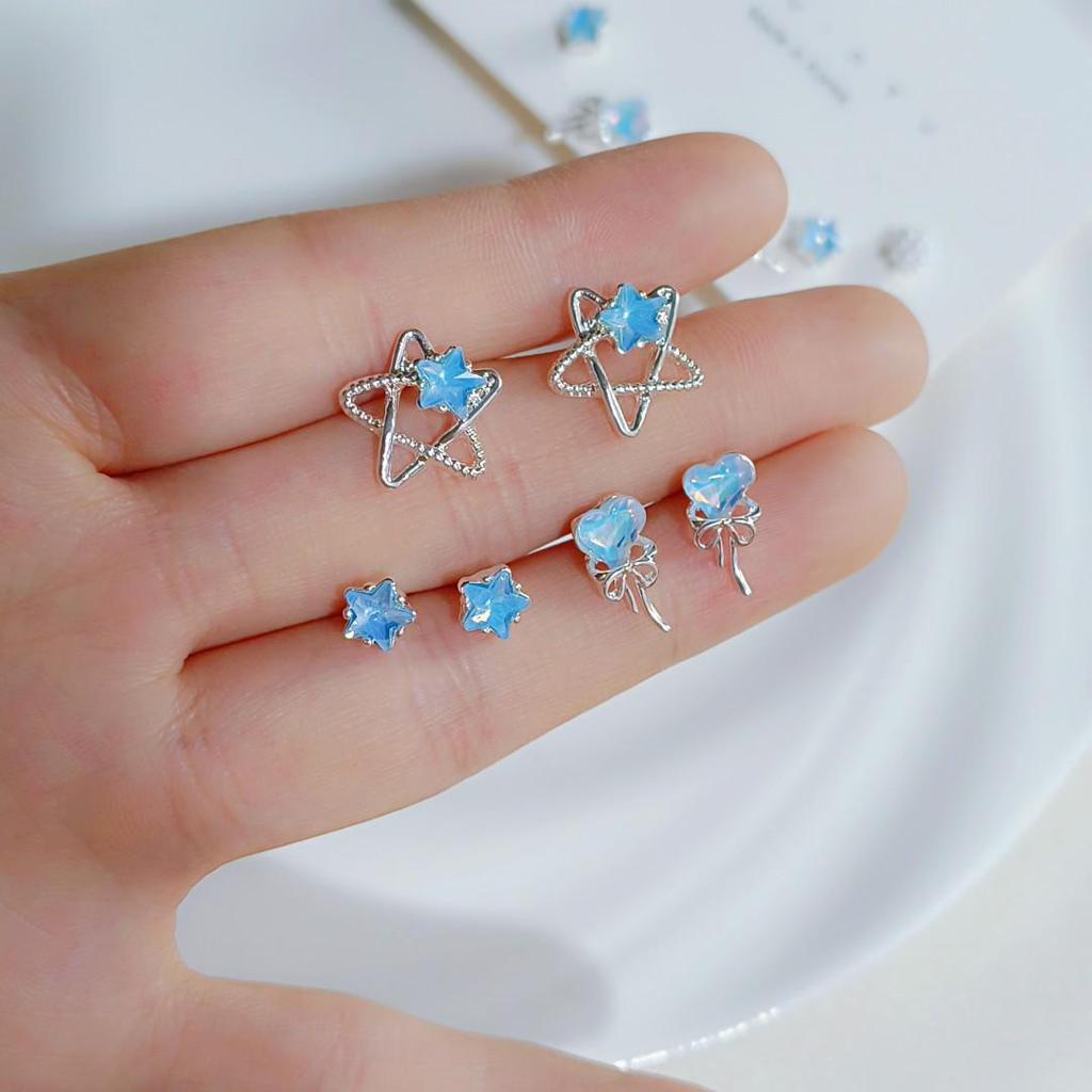 Spring Fresh Versatile Exquisite Earrings Set for Women - Trendy Fashion Niche Design